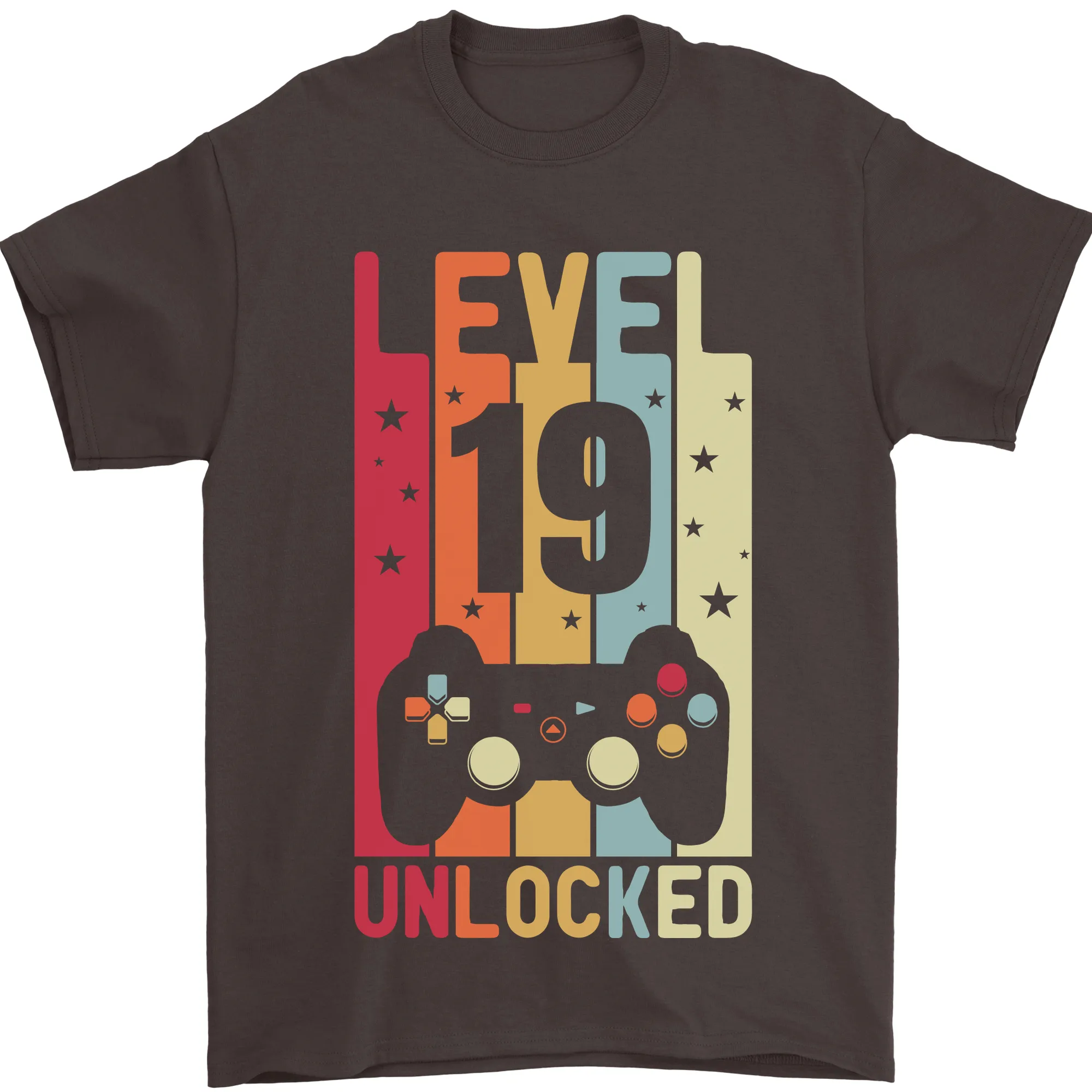19th Birthday 19 Year Old Level Up Gaming Mens T-Shirt 100% Cotton