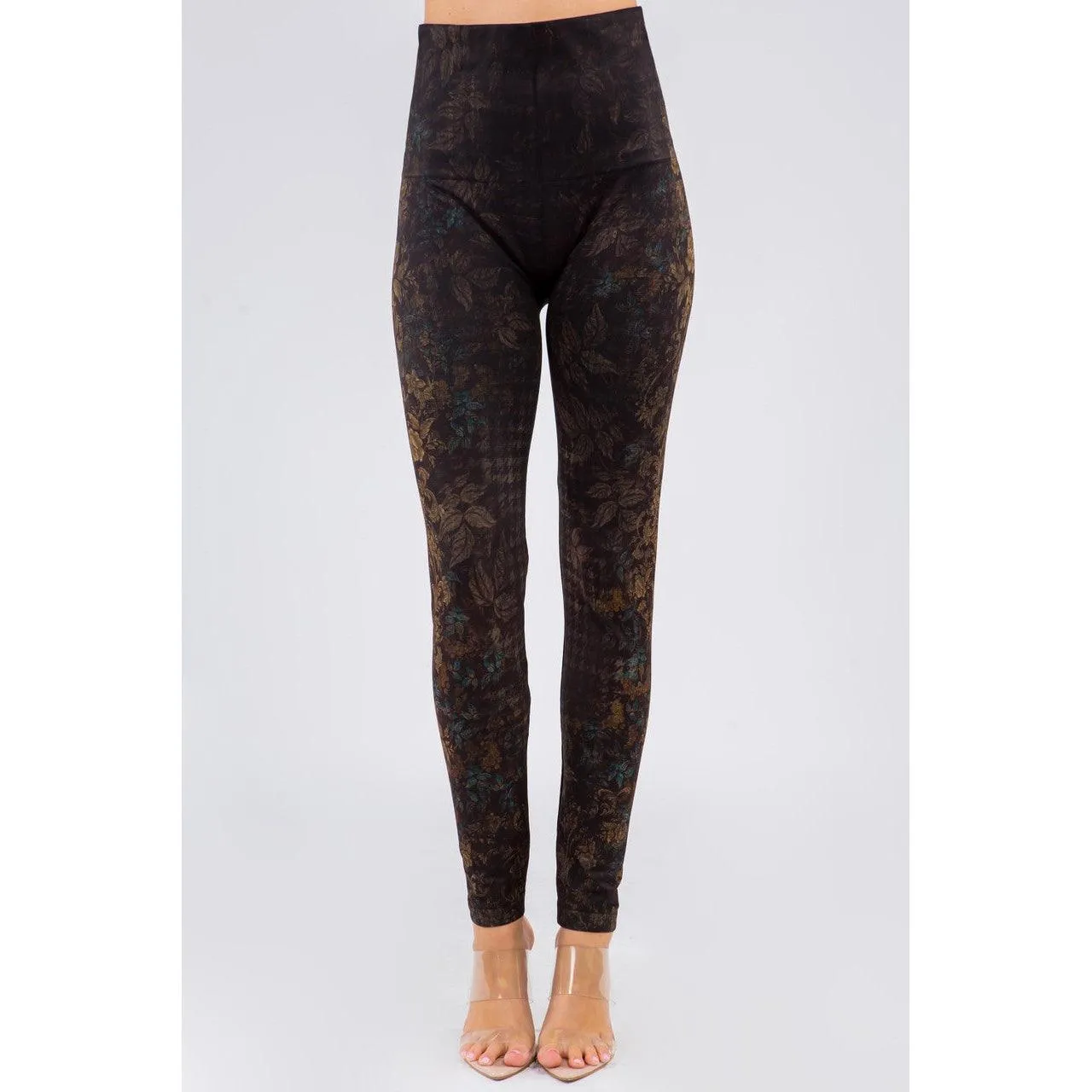 Extended Size High Waist Full Length Jeans Leggings with Sublimation Print need image