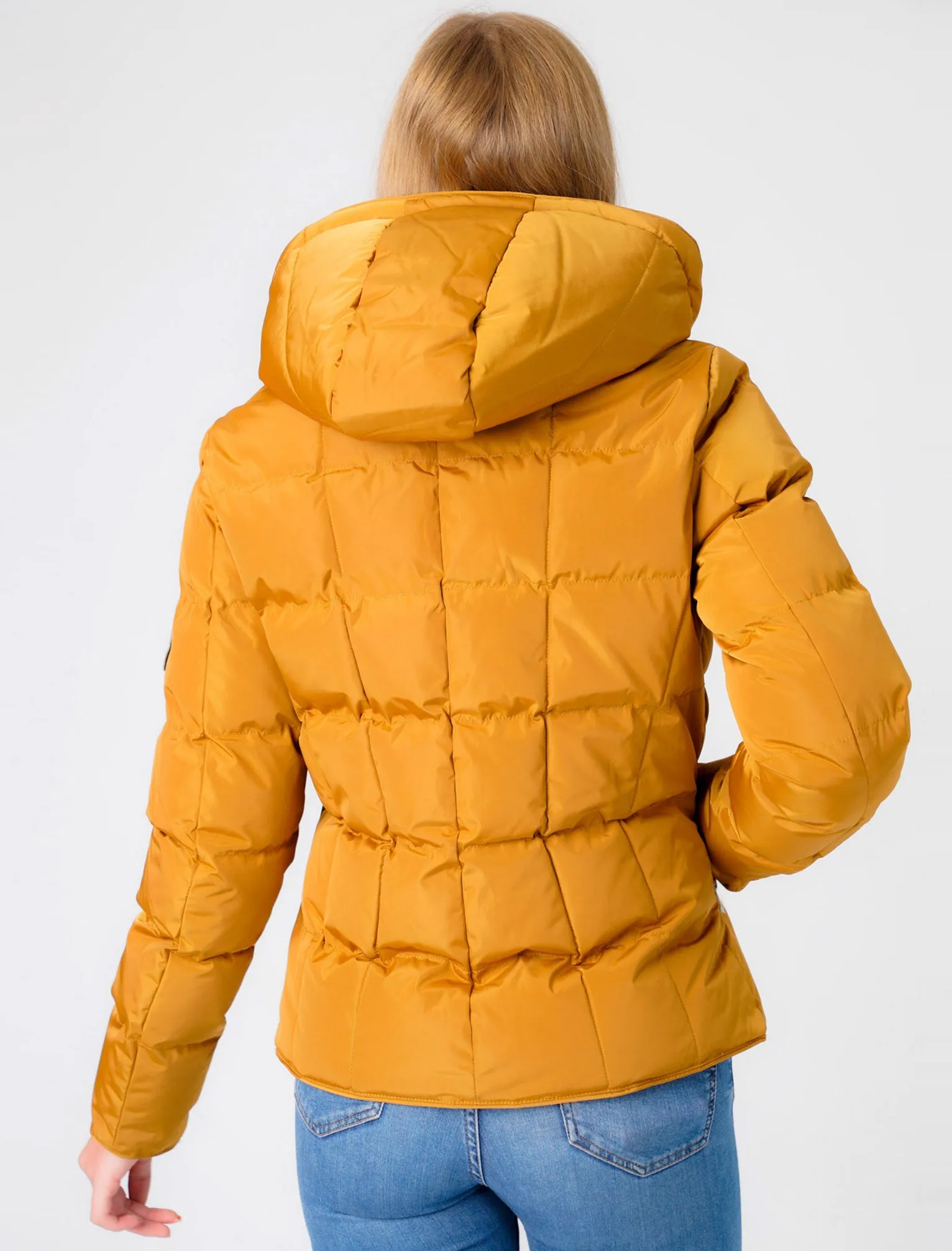 Wookie Quilted Hooded Jacket In Mustard - Tokyo Laundry